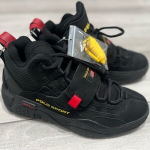 Polo Sport Ralph Lauren PS1-100-SK-HTL Retro Men Sneakers Sz 11.5 Black NEW